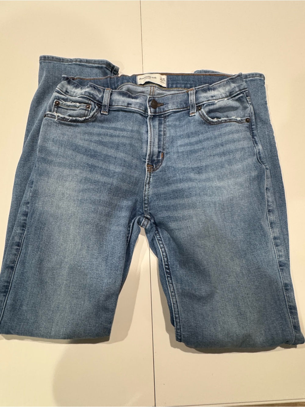 Abercrombie & Fitch Straight Leg Jeans - Light Blue Denim Kids 17/18